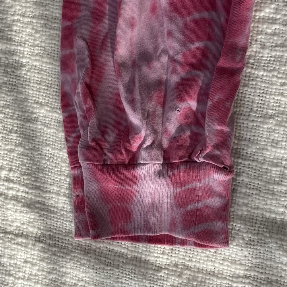 Victoria Secret PINK Large Varsity Crew Long‎ Sleeve Shirt Pocket Tie Dye - Picture 5 of 6